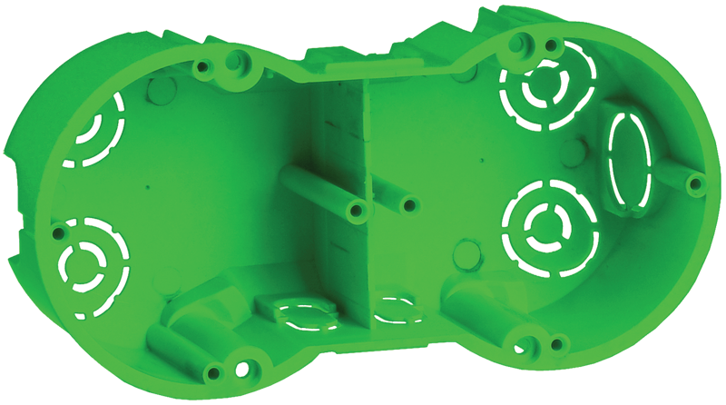 

Коробка установочная IEK КМ40023, 2-места ⌀67ммx45мм, для полых стен, зеленый (UKG20-141-070-045-M), КМ40023
