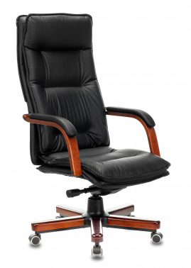 Кресло руководителя Бюрократ T-9927WALNUT, черный