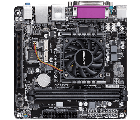 

Материнская плата GIGABYTE GA-E6010N, SoC, AMD E1-6010, встроен в мат.плату, 2xDDR3, 2SATA3, 7.1-ch, GLAN, 2USB 3.1, VGA, HDMI, mini-ITX, Retail, GA-E6010N