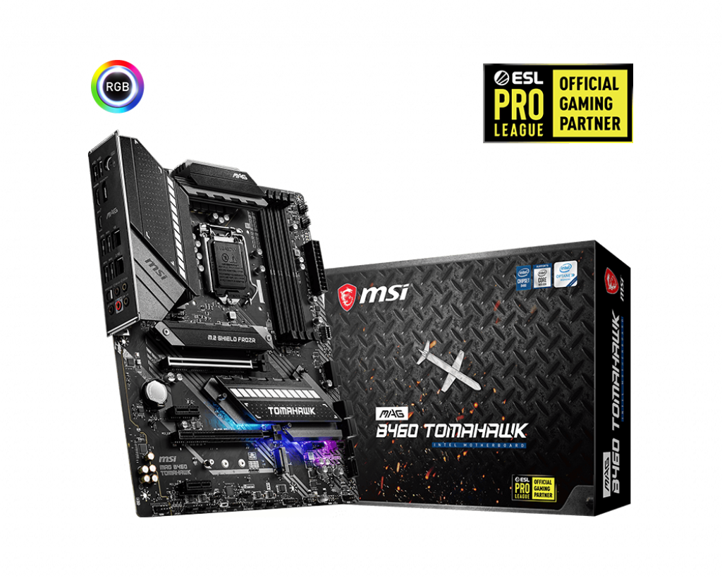 

Материнская плата MSI MAG B460 TOMAHAWK, Socket1200, Intel B460, 4xDDR4, 2PCI-Ex16, 6SATA3, 7.1-ch, GLAN, 2.5GLAN, 6USB 3.2, 2USB Type-C, HDMI, DisplayPort, ATX, Retail, MAG B460 TOMAHAWK