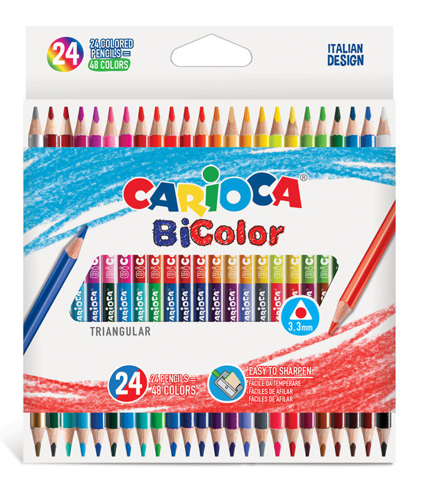 

Набор цветных карандашей Carioca Bicolor, круглые, 24 шт. (43031)