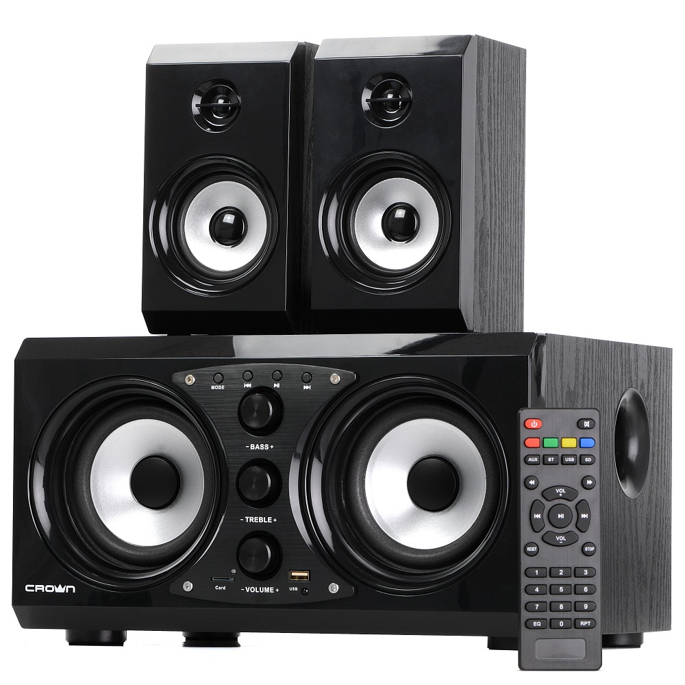 

Акустика 2.1 CROWN CMBS-620, 62 Вт, USB, microSD, Bluetooth, черный, CMBS-620