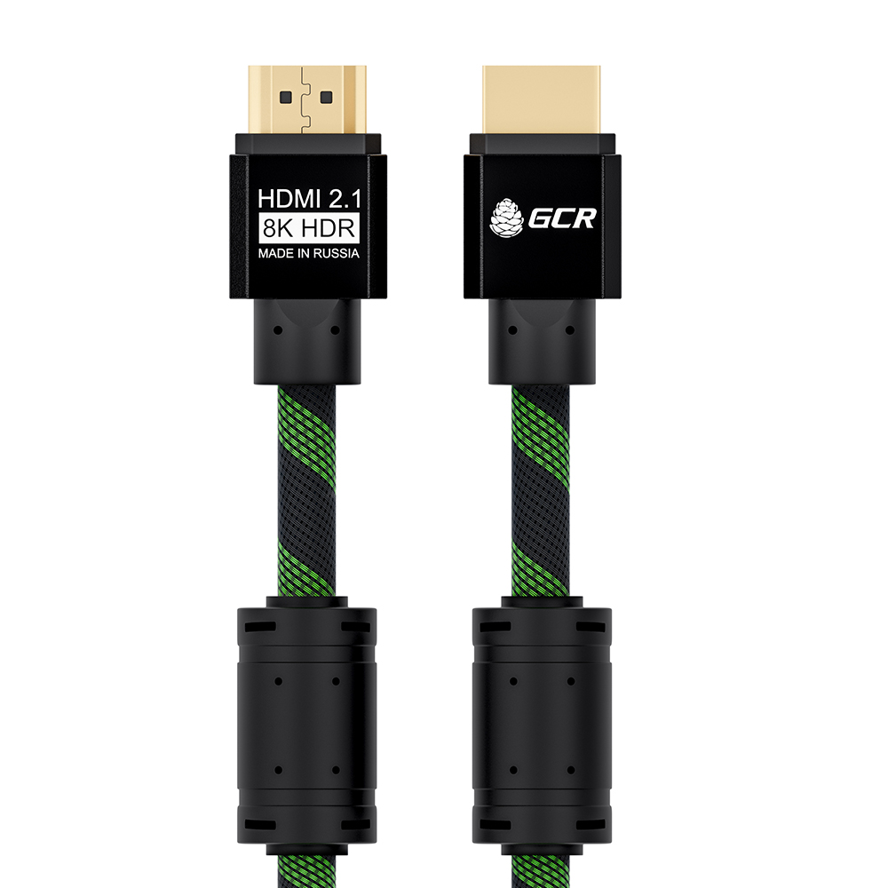

Кабель HDMI(19M)-HDMI(19M) v2.1 4K, экранированный, динамический HDR 4:4:4, Ultra HD, 48.0 Гбит/с, 1м, черный Greenconnect (GCR-51833)