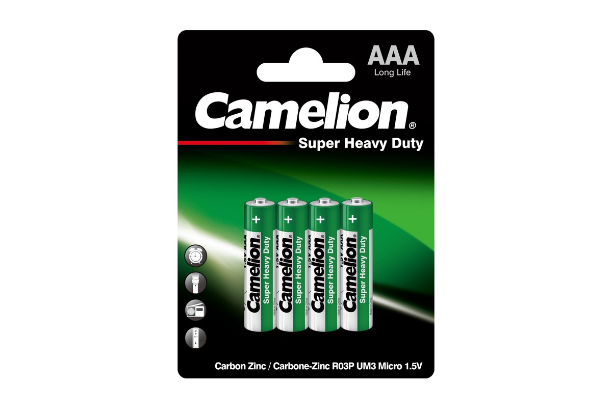 

Батарейка Camelion R03P-BP4G, AAA (LR03/24А), 1.5V, 4 шт. (1668)