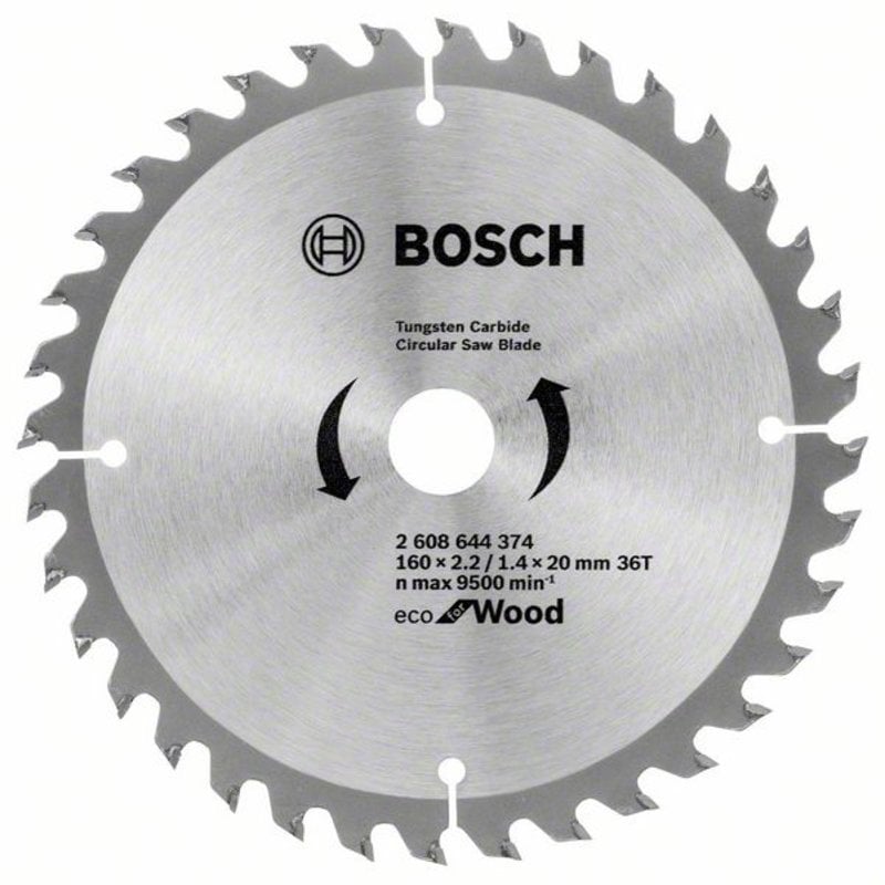 

Пильный диск BOSCH Eco Wood, ⌀16 см x 2 см по дереву, чистый рез, 36Т, 1 шт. (2608644374)