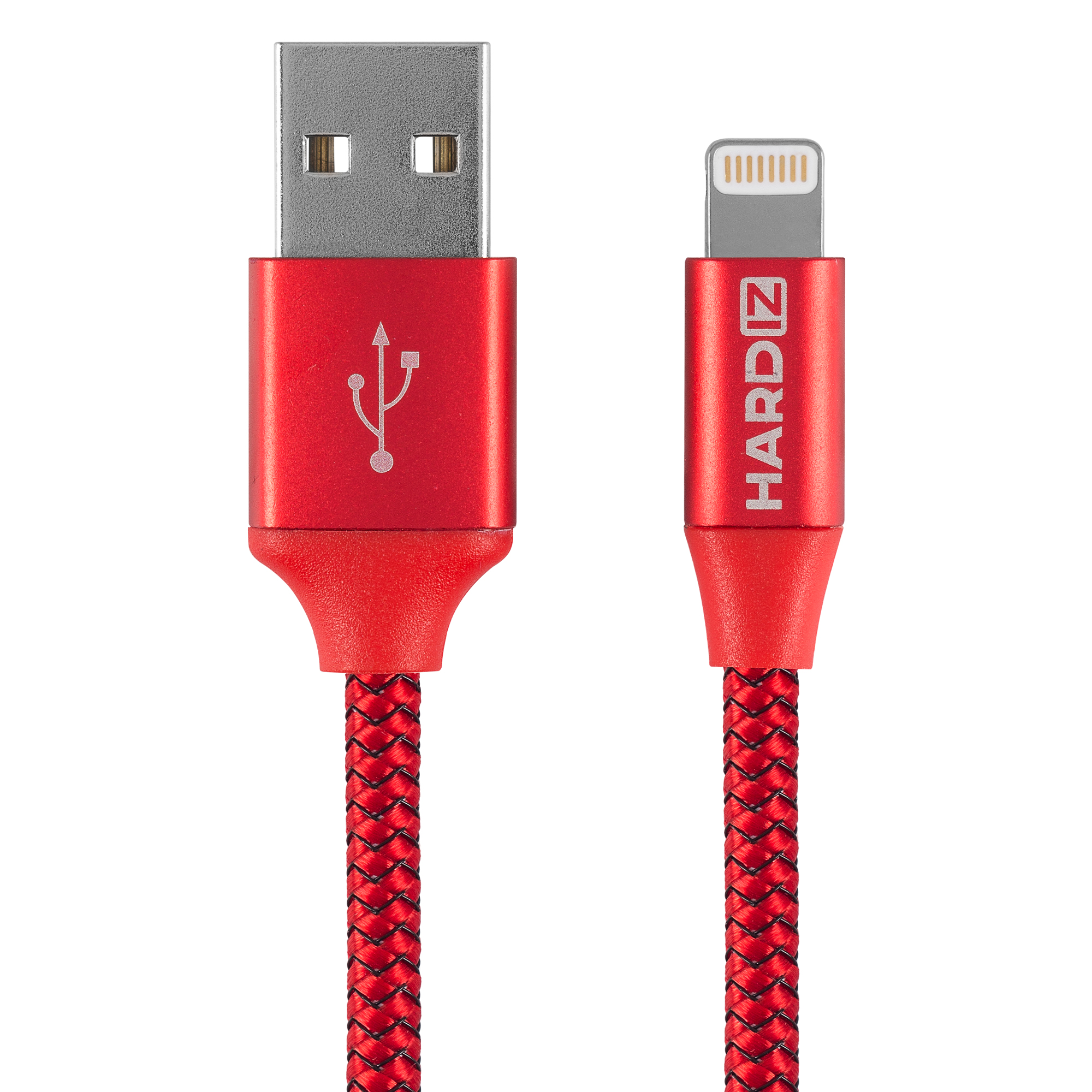 Кабель USB 2.0(Am)-Lightning 8-pin(m), 2.4A, 480 Мбит/с, 1.2м, красный Hardiz (HRD505202)