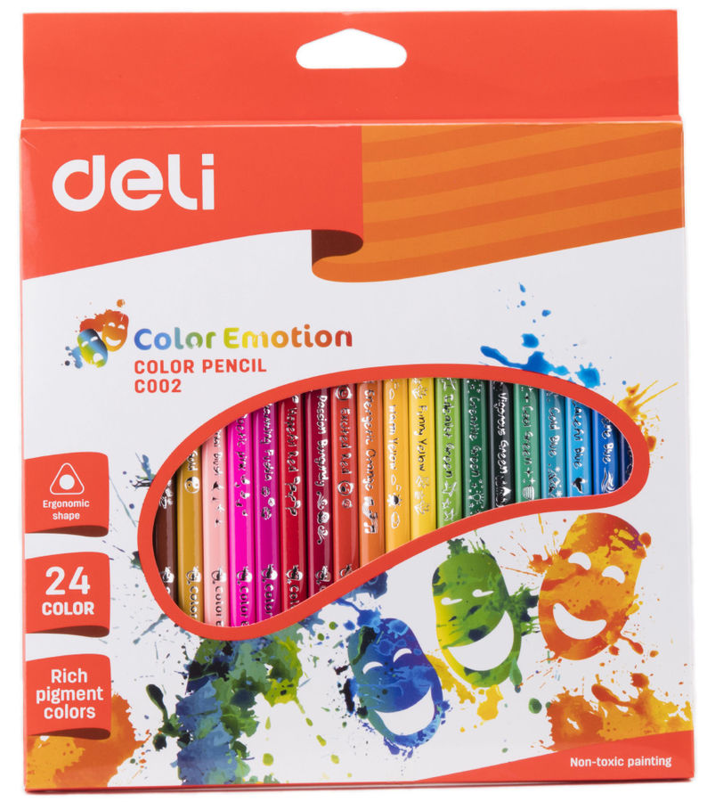 

Набор цветных карандашей Deli Color Emotion, трехгранные, 24 шт. (EC00220)