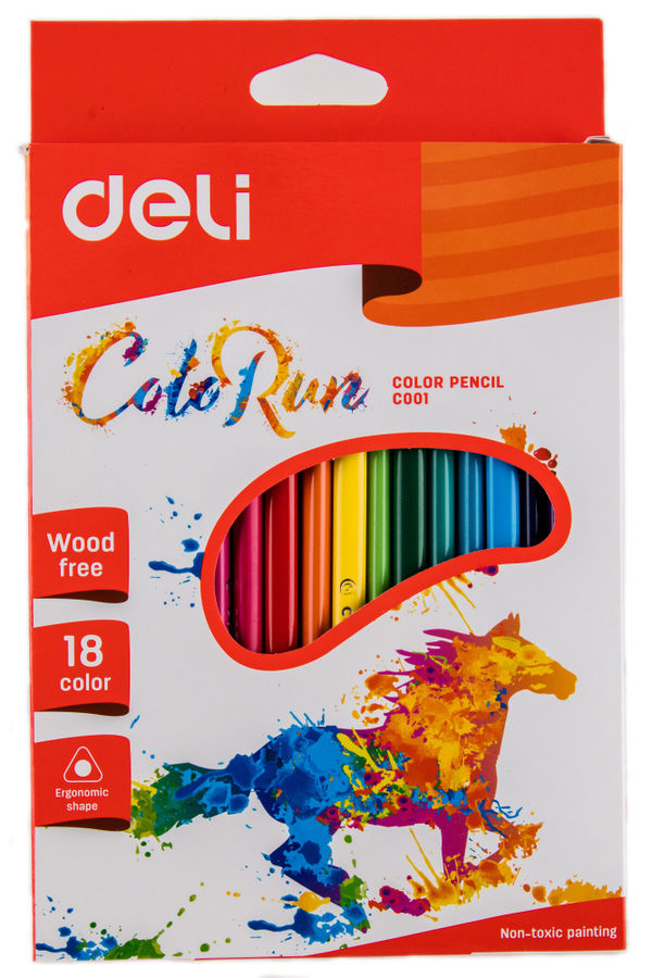 

Набор цветных карандашей Deli ColoRun, трехгранные, 18 шт. (EC00110)