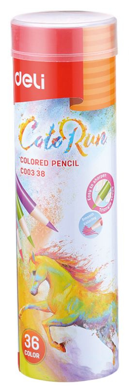 

Набор цветных карандашей Deli ColoRun, трехгранные, 36 шт. (EC00338)