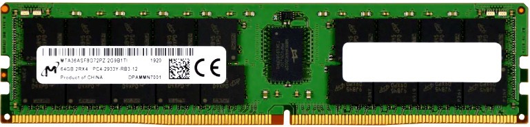 

Память DDR4 RDIMM 64Gb, 2933MHz, CL21, 1.2V, Dual Rank, ECC Reg, Micron (MTA36ASF8G72PZ-2G9B1)