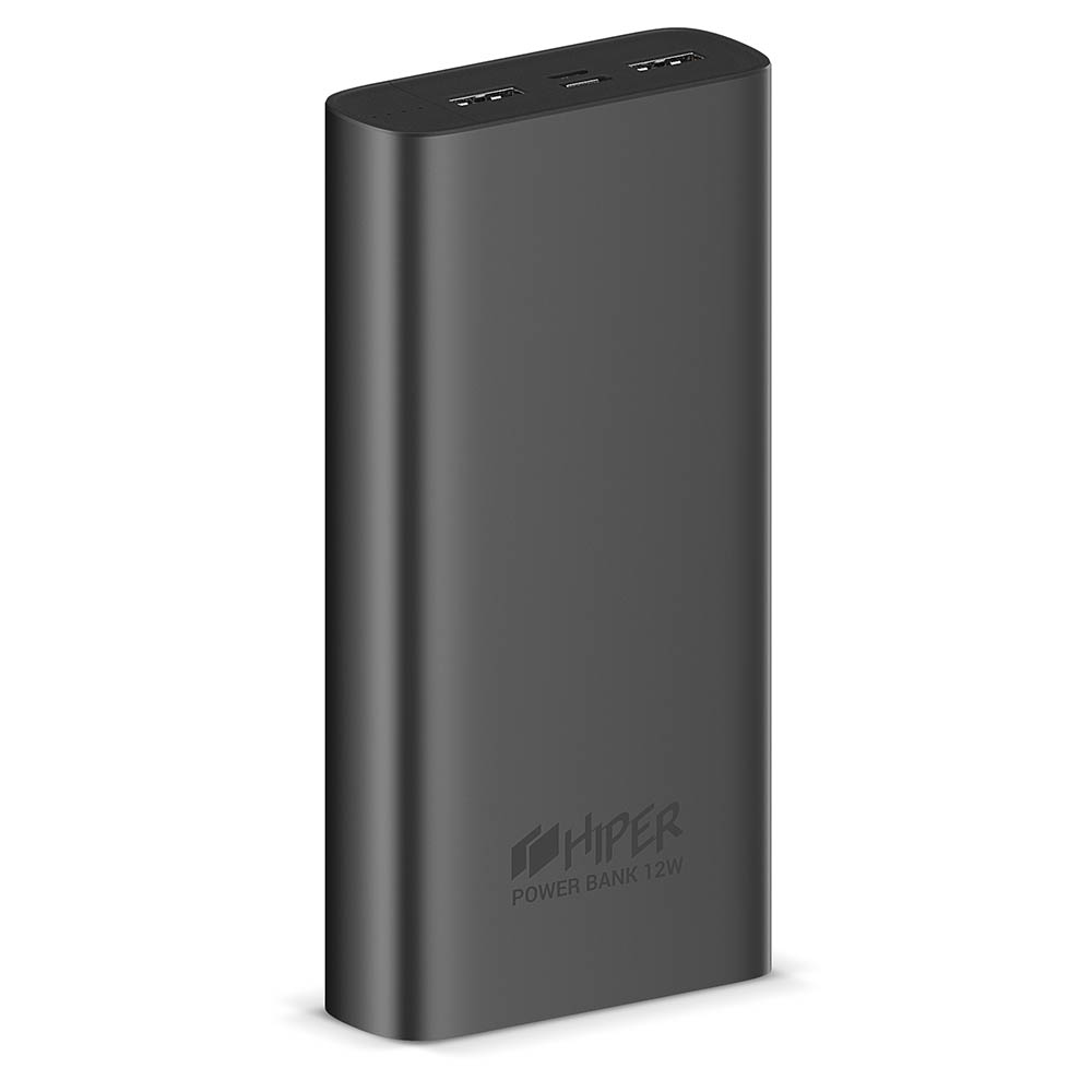 

Портативный аккумулятор (Powerbank) HIPER METAL 20K, 20000mAh, 2xUSB, 2.1A, темно-серый, METAL 20K