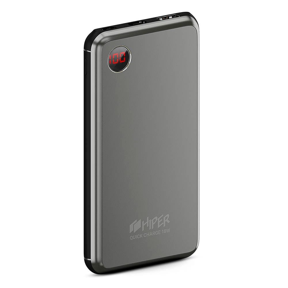 

Портативный аккумулятор (Powerbank) HIPER STEEL 10, 10000mAh, 1xUSB, 3A, Type-C, QC, PD, темно-серый, STEEL 10