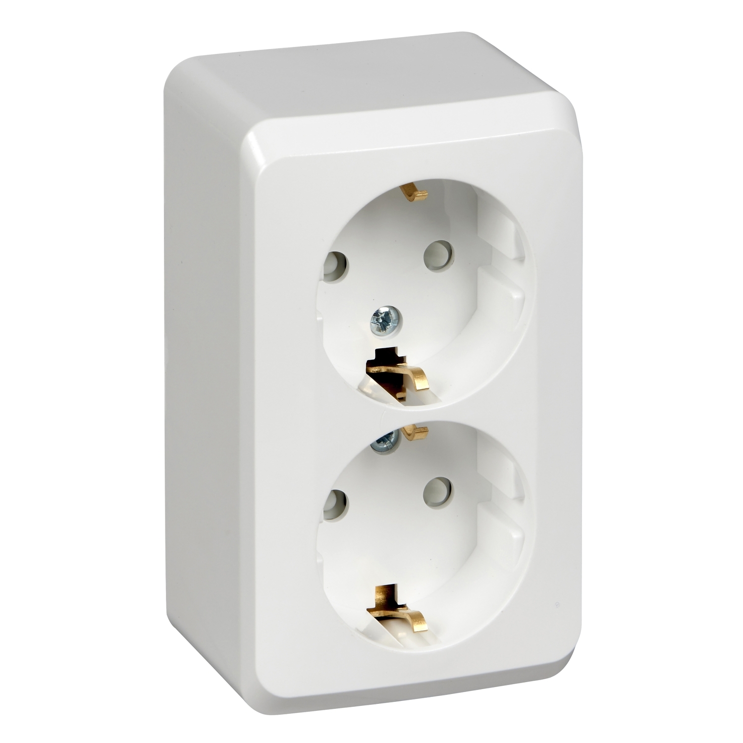 

Розетка Schneider Electric Этюд PA16-008B, открытый монтаж, 2-х постовая, с з/к, со шторками, 16A, в сборе, IP20, белый (PA16-008B), PA16-008B