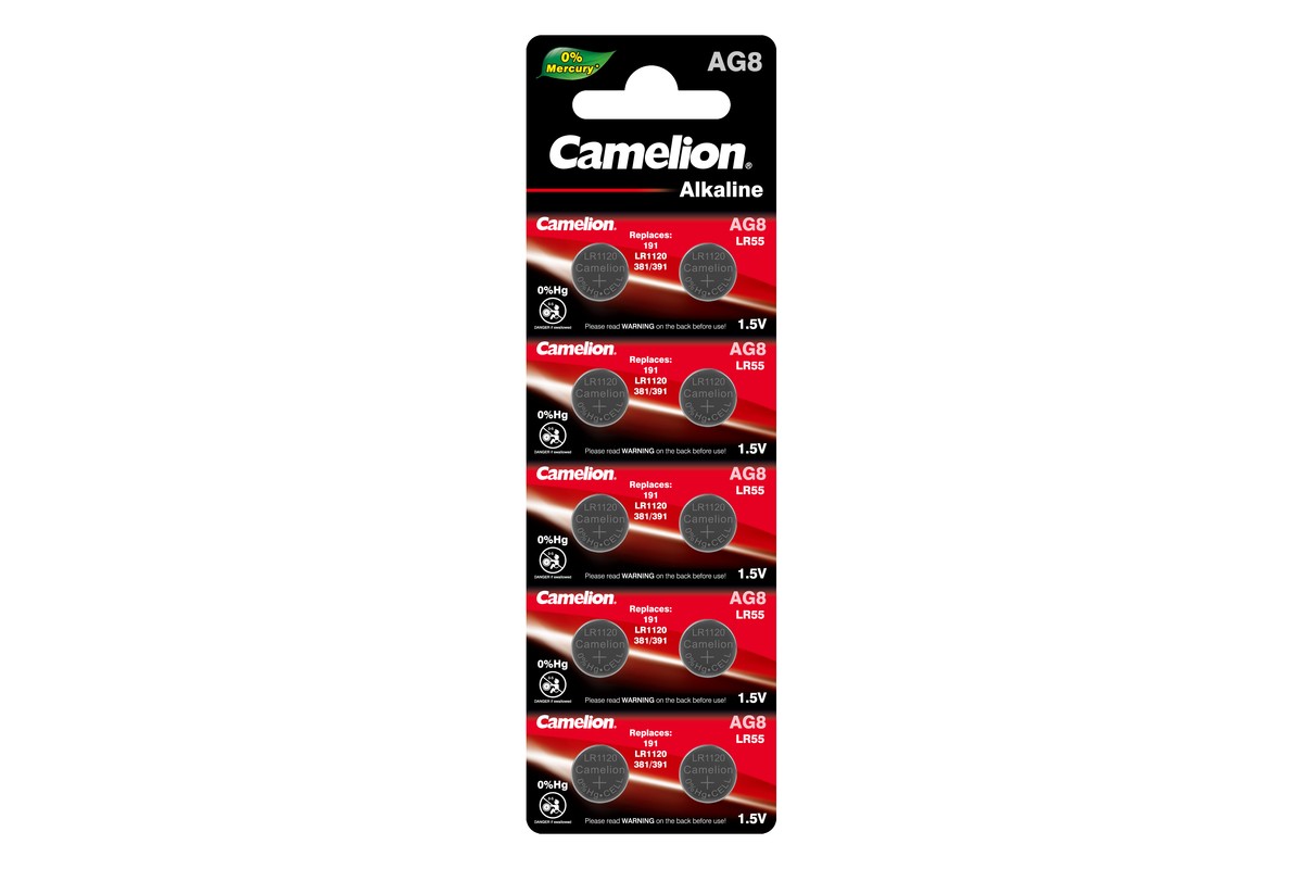 

Батарейка Camelion G8 BL-10 Mercury Free, 391A/LR1120/191, 1.5V, 10 шт. (12816)