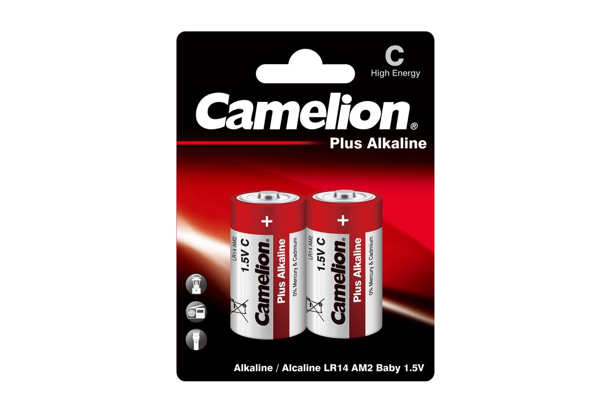 Батарея Camelion Plus Alkaline BL-2 , C (R14/LR14), 1.5V, 2шт. (1653) - фото 1