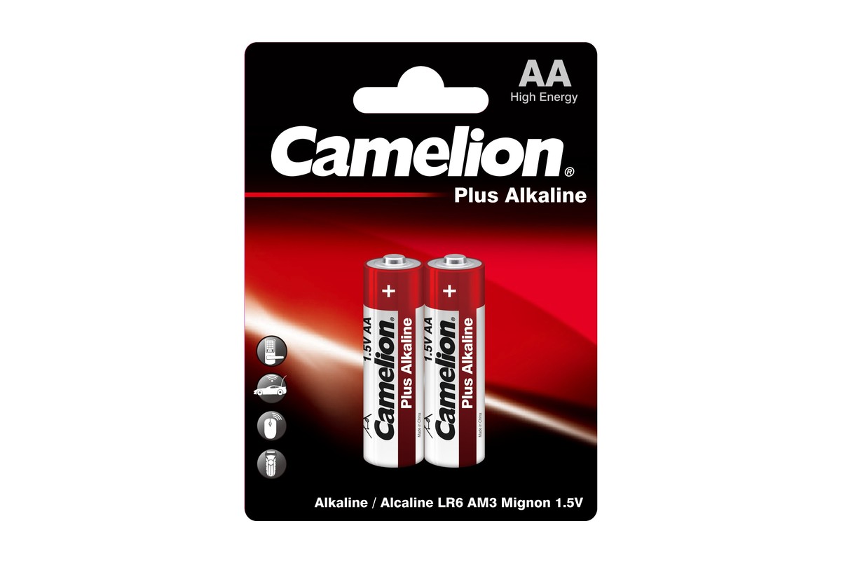 Батарейка Camelion LR 6 .Plus Alkaline BL-2, LR6, 1.5V, 2 шт