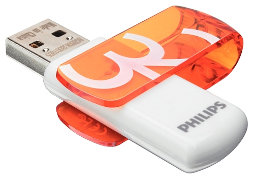 Флешка 32Gb USB 2.0 PHILIPS Vivid Edition 2.0, белый/оранжевый (FM32FD05B/97)