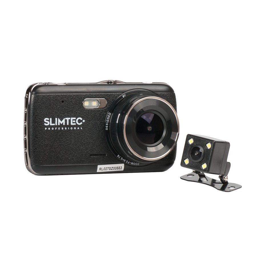 

Видеорегистратор Slimtec Dual S2L, 2 камеры, 1920×1080 30 к/с, 150, 4" 800×480, G-сенсор, microSDHC, Dual S2L
