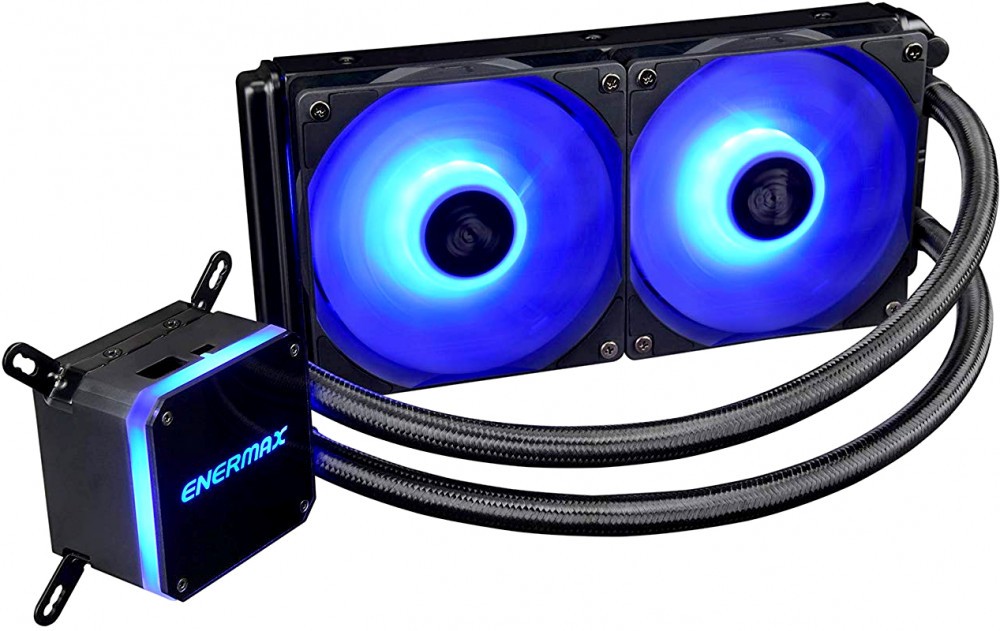 

Жидкостное охлаждение Enermax LIQMAX III для Socket 115x/2066/2011/2011-3/1356/1366/1200/AM4/AM3/AM3+/FM1/AM2+/FM2/FM2+, 330Вт, 2x120мм, RGB LED (ELC-LMT240-RGB), LIQMAX III