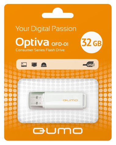 Флешка 32Gb USB 2.0 QUMO Optiva 01, оранжевый (QM32GUD-OP1-orange)