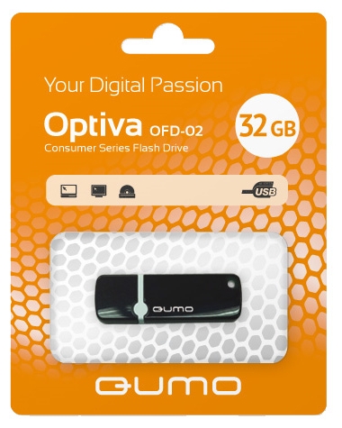 Флешка 32Gb USB 2.0 QUMO Optiva Optiva OFD-02, черный (QM32GUD-OP2)