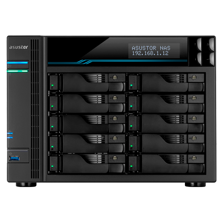 

Сетевой накопитель (NAS) ASUSTOR AS6510T, слоты 10x2.5"/3.5" SATA3, RAID 0/1/5/6/10/JBOD, 2x2.5 Гбит/c + 2x10 Гбит/c, 2xUSB 3.0, Intel Atom C3538/4x2.1MHz, DDR4 8Gb, 250W, (90IX0191-BW3S10), Черный, AS6510T