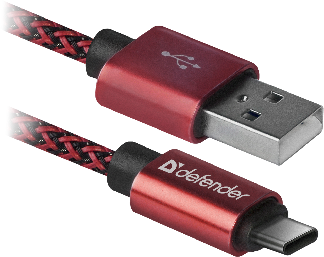 Кабель USB2.0(Am)-Type-C, Defender, 1м, красный (87813)