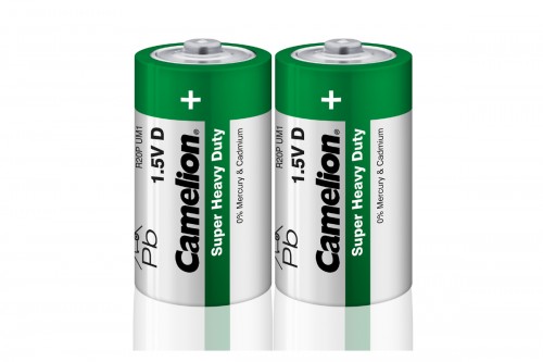 

Батарея Camelion Green, D/R20, 1.5V, 2шт. (R20P-SP2G)