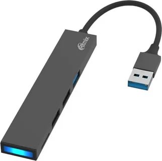 Концентратор Ritmix CR-4315 Metal 2xUSB 20 1xUSB 30 черный 630₽