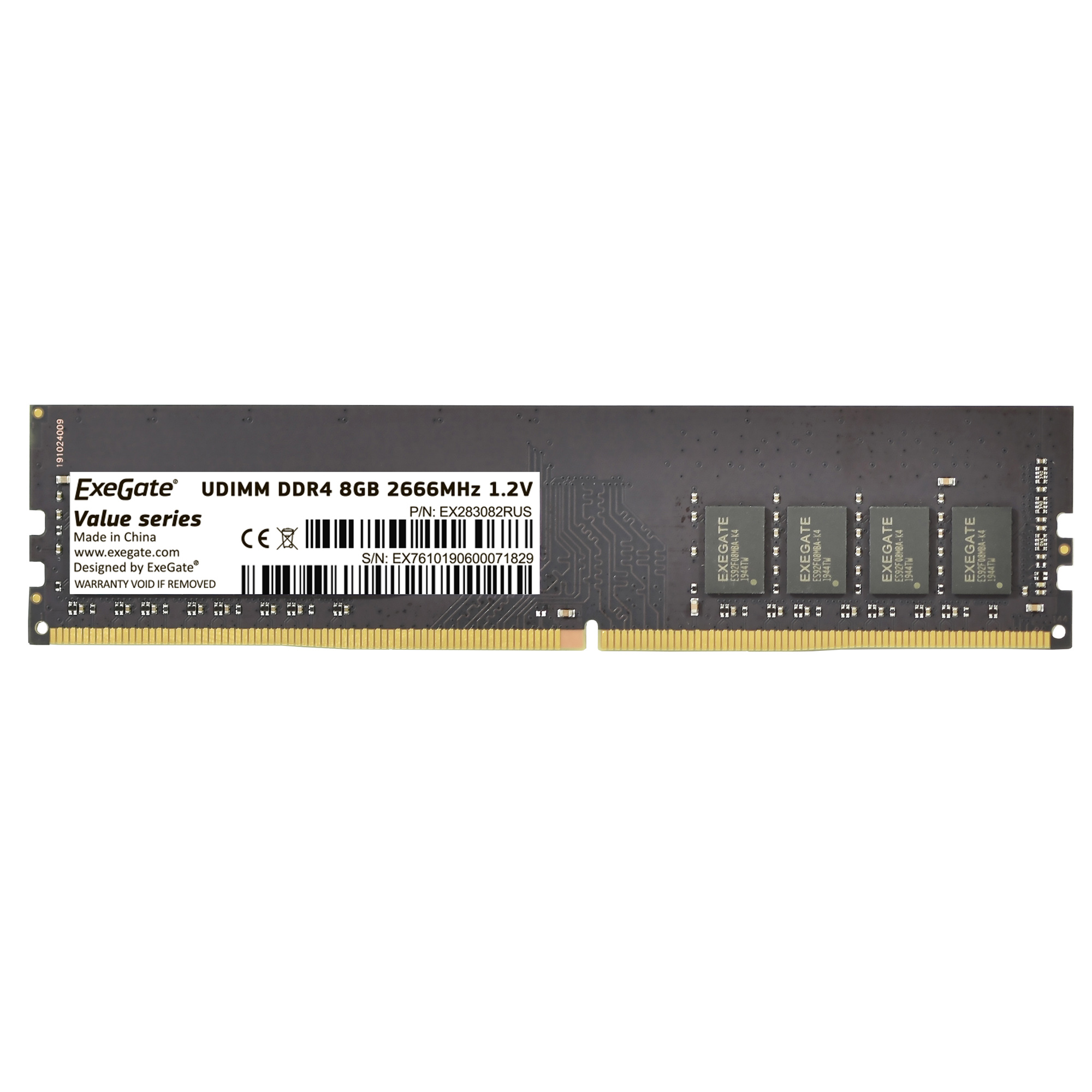 

Память DDR4 DIMM 8Gb, 2666MHz, CL19, 1.2V, ExeGate, Value Ограниченая совместимость с платформой AMD (EX283082RUS), EX283082RUS