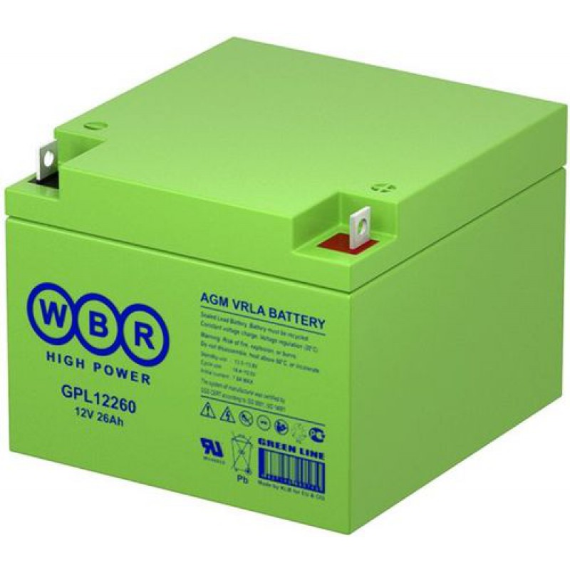 

Аккумуляторная батарея WBR GPL12260, 12V, 26Ah, GPL12260