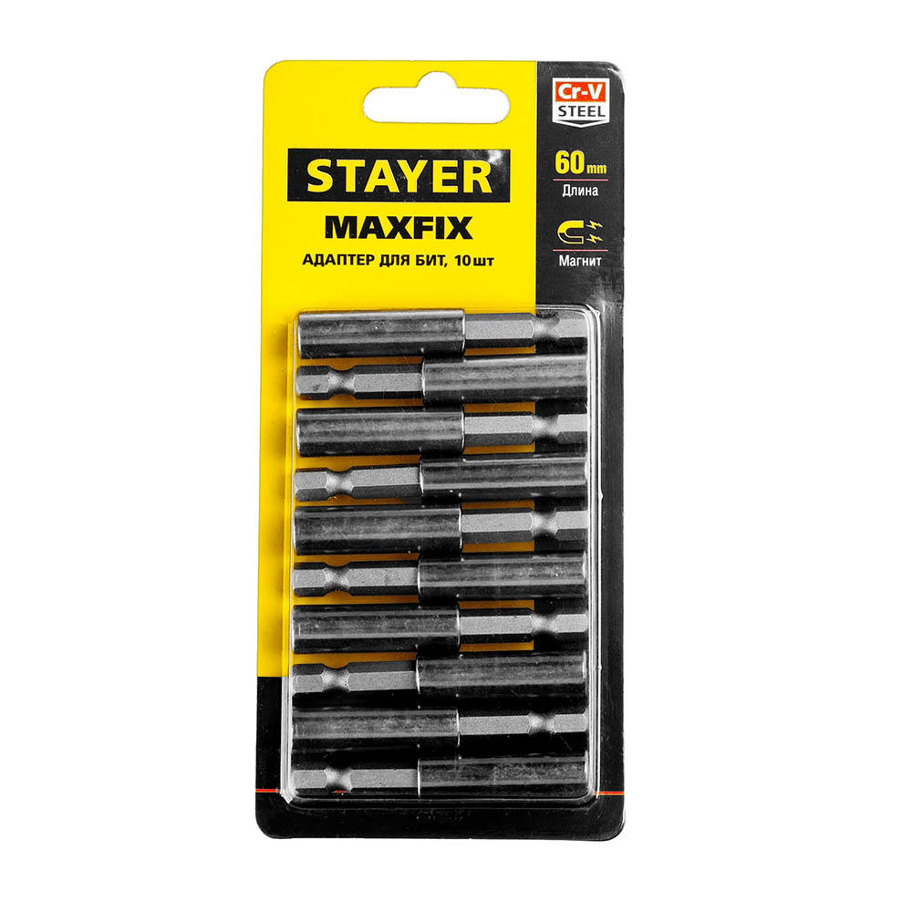 

Держатель для бит Stayer MASTER, 60мм, магнитный наконечник, для бит с хвостовиком 1/4", 10шт., (2670-60-10)