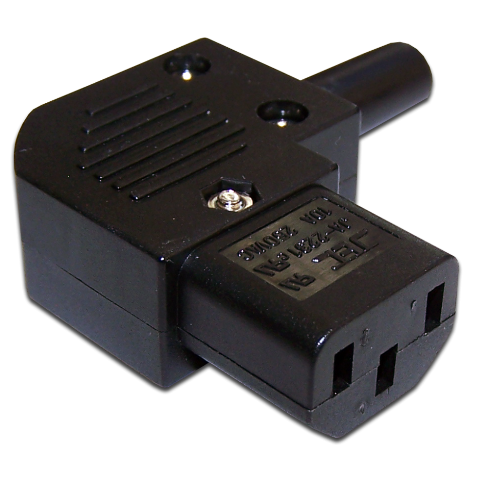 Вилка угловая Lanmaster, IEC C13, 10А, с/з