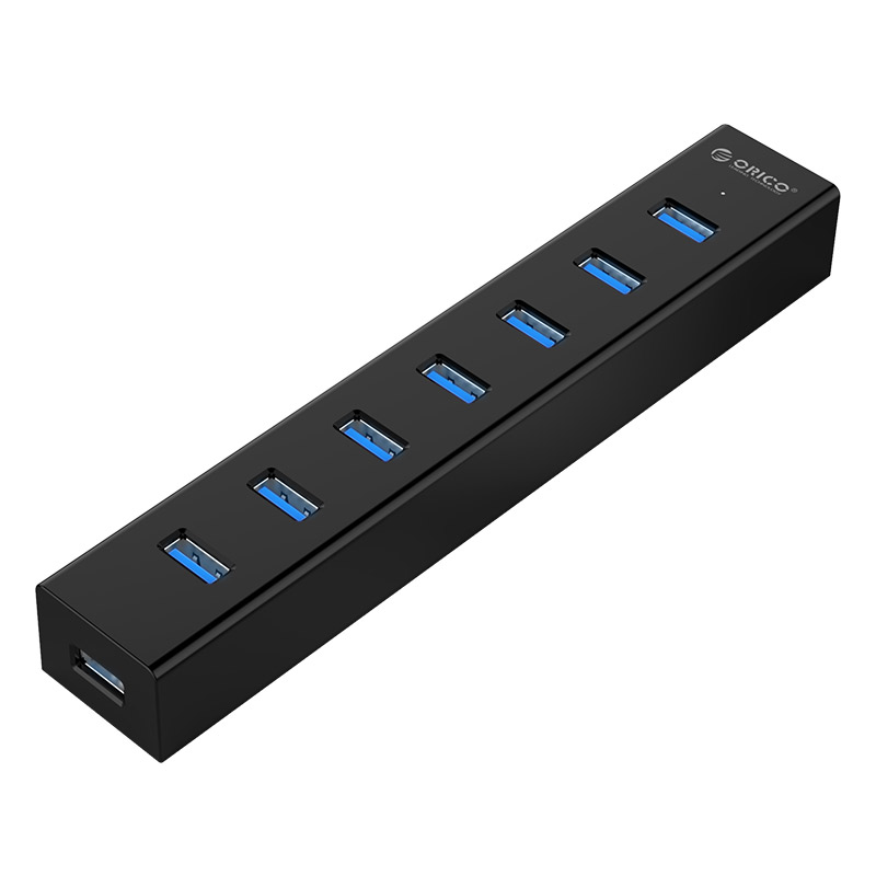 

Концентратор Orico H7013-U3-АD, 7xUSB 3.0, блок питания, черный (ORICO H7013-U3-AD-BK), H7013-U3-АD