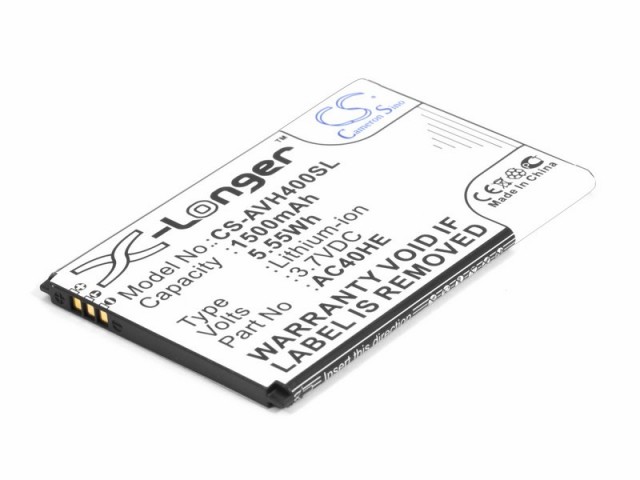 

Аккумулятор CameronSino CS-AVH400SL для Archos 40 Helium 4G, Li-Ion, 1500mAh, 3.7V (P104.00800), CS-AVH400SL