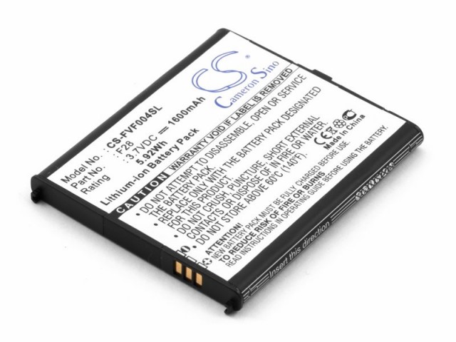 

Аккумулятор CameronSino CS-FVF004SL для Fujitsu Arrows V F-04E, Arrows X F-02E (F28), Li-Ion, 1600mAh, 3.7V (P104.00926), CS-FVF004SL