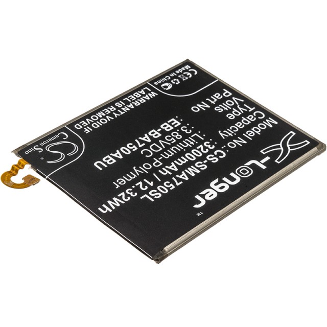 

Аккумулятор CameronSino CS-SMA750SL для Samsung Galaxy A7 2018/Galaxy A7 2018 Duos/Galaxy M10, Li-Pol, 3200mAh, 3.85V (P104.01536), CS-SMA750SL