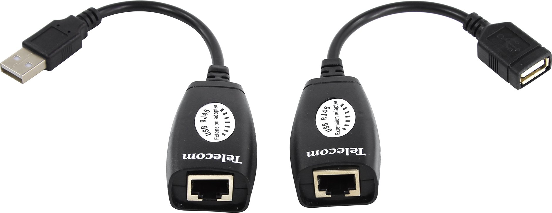 Адаптер-удлинитель USB-AMAF-RJ-45, Telecom, 10см, черный (TU824)