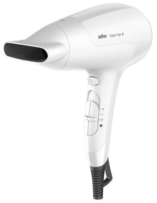 

Фен Braun HD 380 Satin Hair 3 2000Вт, 6 режимов, 1.8м, петля для подвешивания, бело-серебристый (81502118), HD 380 Satin Hair 3