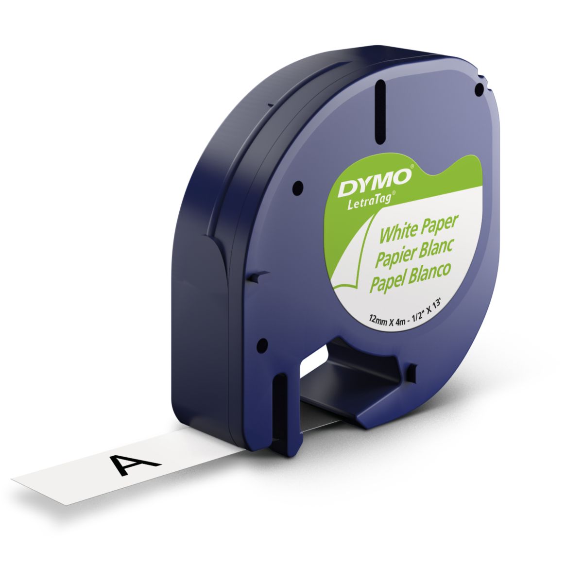 Кассета с лентой DYMO, 1.2 см x 4 м, черный на белом