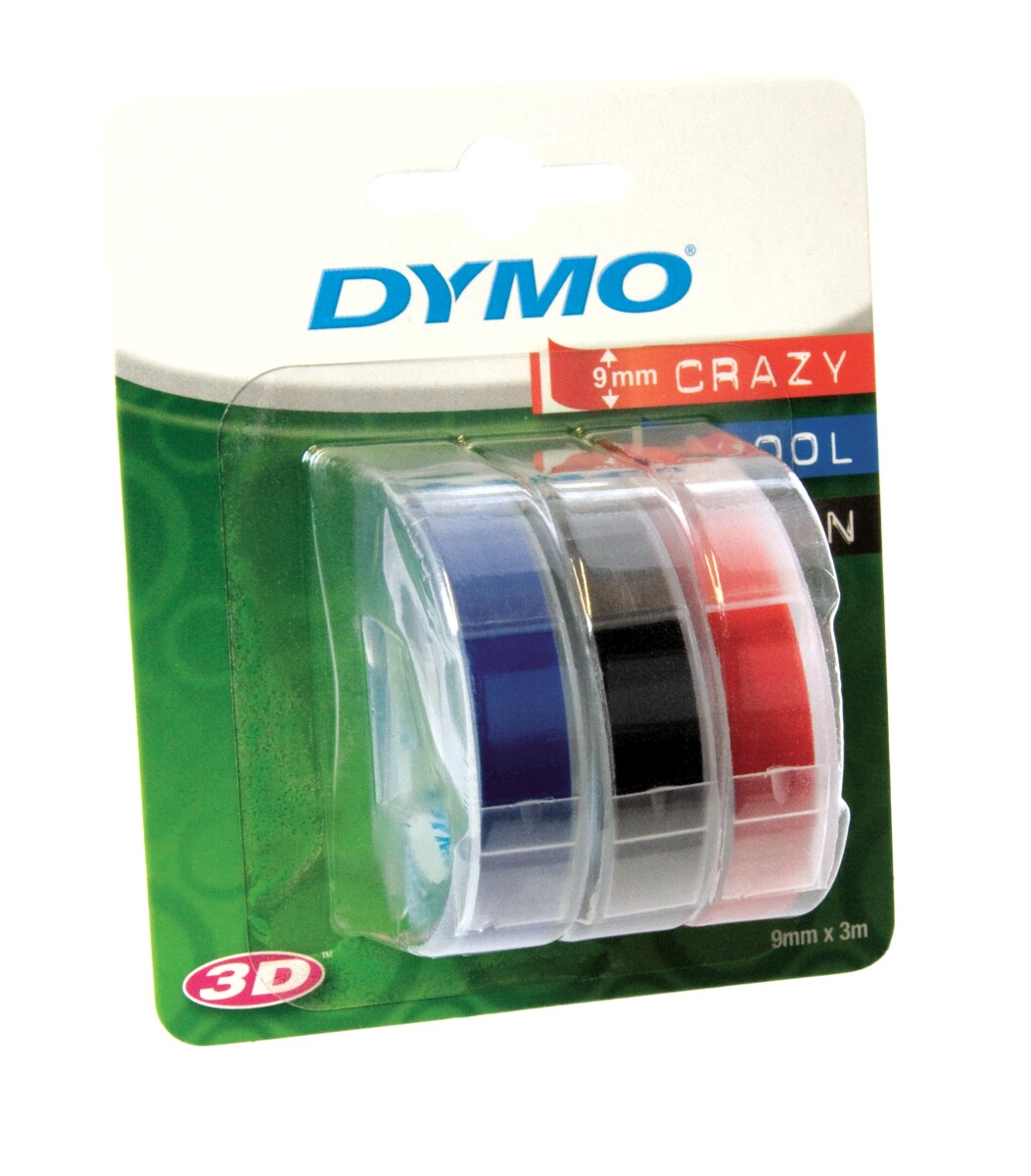 

Кассета с лентой DYMO, 9 мм x 3 м, кассет в упаковке: 3 шт., белый на синий/черный/красный, оригинальная (S0847750)