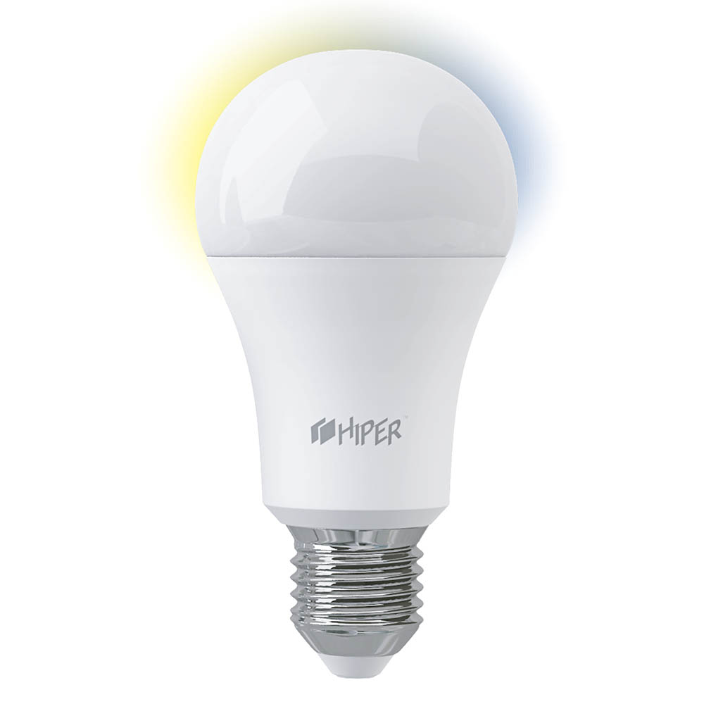 

Умная лампа HIPER IoT A61 White, 12Вт, 1020лм, 2700/6500K, E27, WiFi, белый (HI-A61W), IoT A61 White