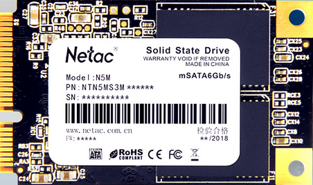 Твердотельный накопитель (SSD) Netac 512Gb N5M, mSATA, mSATA (NT01N5M-512G-M3X)