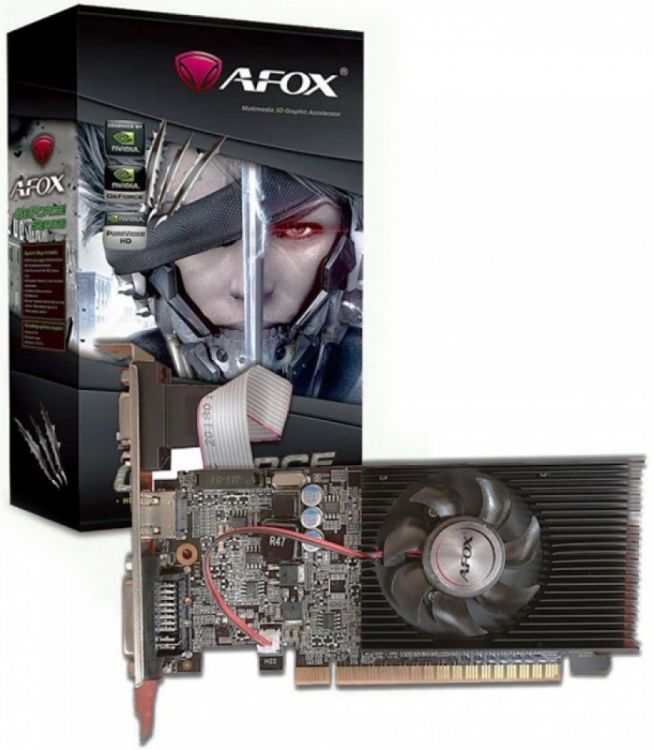 

Видеокарта AFOX NVIDIA GeForce GT 710, 1Gb DDR3, 64 бит, PCI-E, VGA, DVI, HDMI, Retail (AF710-1024D3L8)