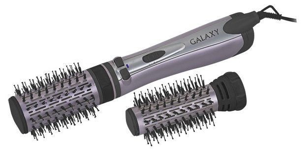 

Фен-щетка GALAXY GL4404 1200Вт, 2 режима, 2 насадки, петля для подвешивания, вращение шнура, серый (GL4404), GL4404