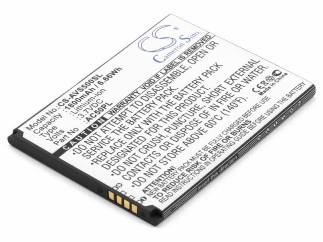 

Аккумулятор CameronSino CS-AVS500SL для Archos 50 Platinum (AC50PL), Li-Ion, 1800mAh, 3.7V (P104.00810), CS-AVS500SL