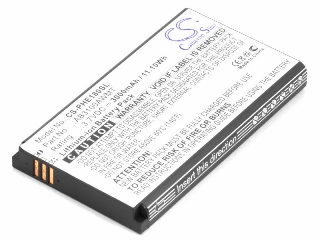 

Аккумулятор CameronSino CS-PHE180SL для Philips Xenium E180, E560 (AB3100AWMT), Li-Ion, 3000mAh, 3.7V (P104.01295), CS-PHE180SL