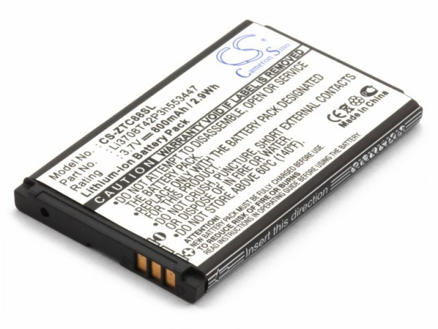 

Аккумулятор CameronSino CS-ZTC88SL/Li3708T42P3H553447 для МТС МТС Business 840, Li-Ion, 800mAh, 3.7V (P104.01455), CS-ZTC88SL