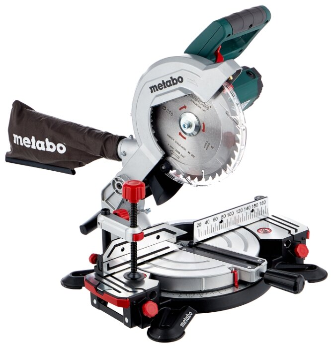 Торцовочная пила Metabo KS 216 M Lasercut, 1350Вт, 5000 об/мин, диаметр диска 216мм, подсветка, со 2-м твердосплавным пильным полотном (690874000)