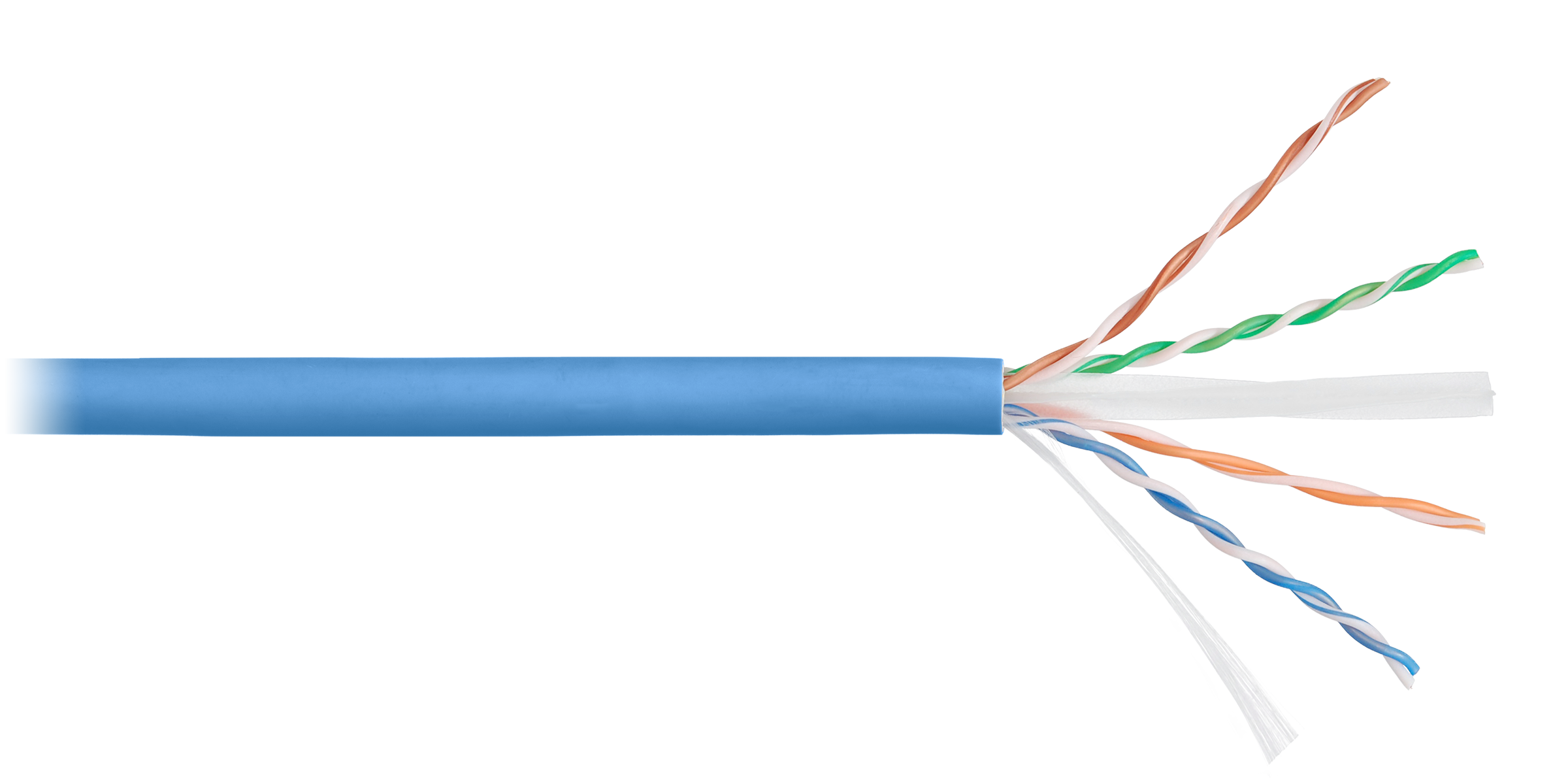 Витая пара UTP кат.6a, 4 пары, CU, 500м., внутренний, одножильный, LSZH, голубой, NIKOLAN (NKL 4155C-IB)
